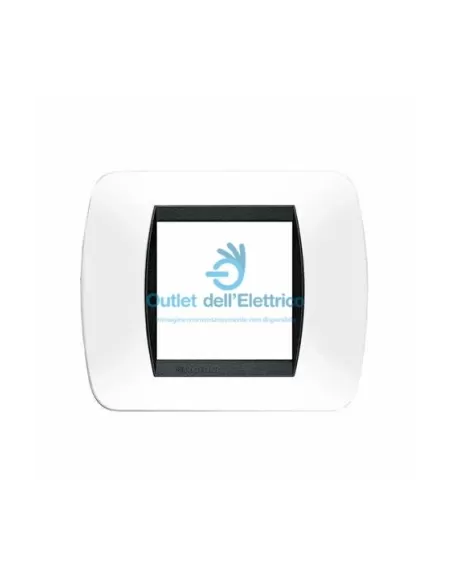 Bticino l4802pb placa plast 2p blanco living internacional